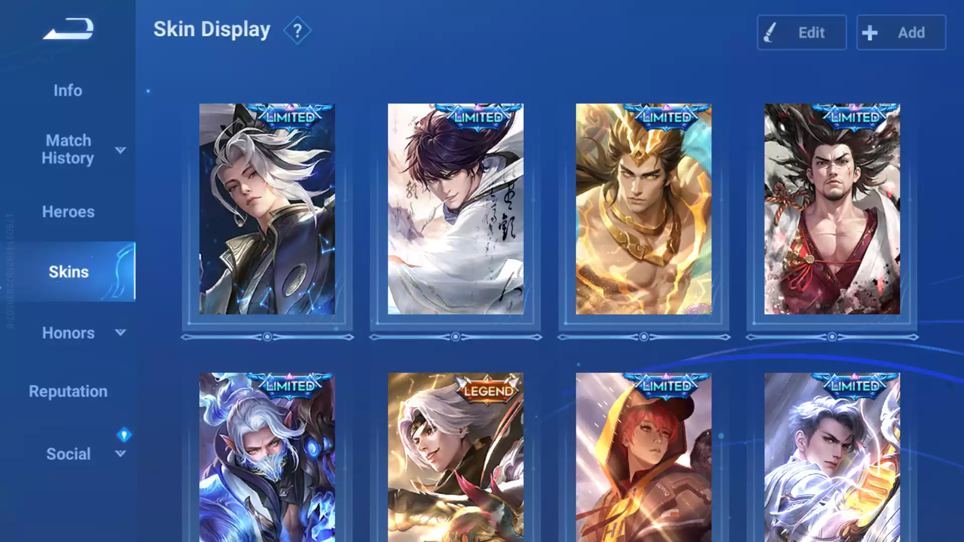 Ảnh Acc siêu khủng, rất nhiều skin Legend, Mythich, Limited và nhiều loại hiếm khác