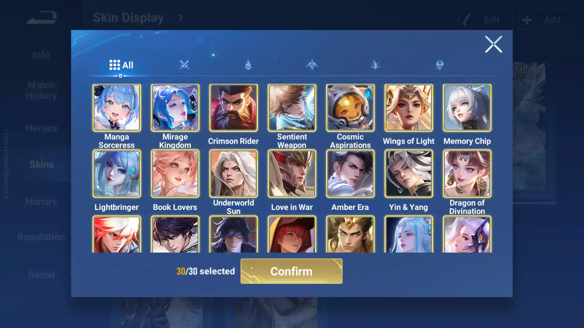 Ảnh Acc siêu khủng, rất nhiều skin Legend, Mythich, Limited và nhiều loại hiếm khác