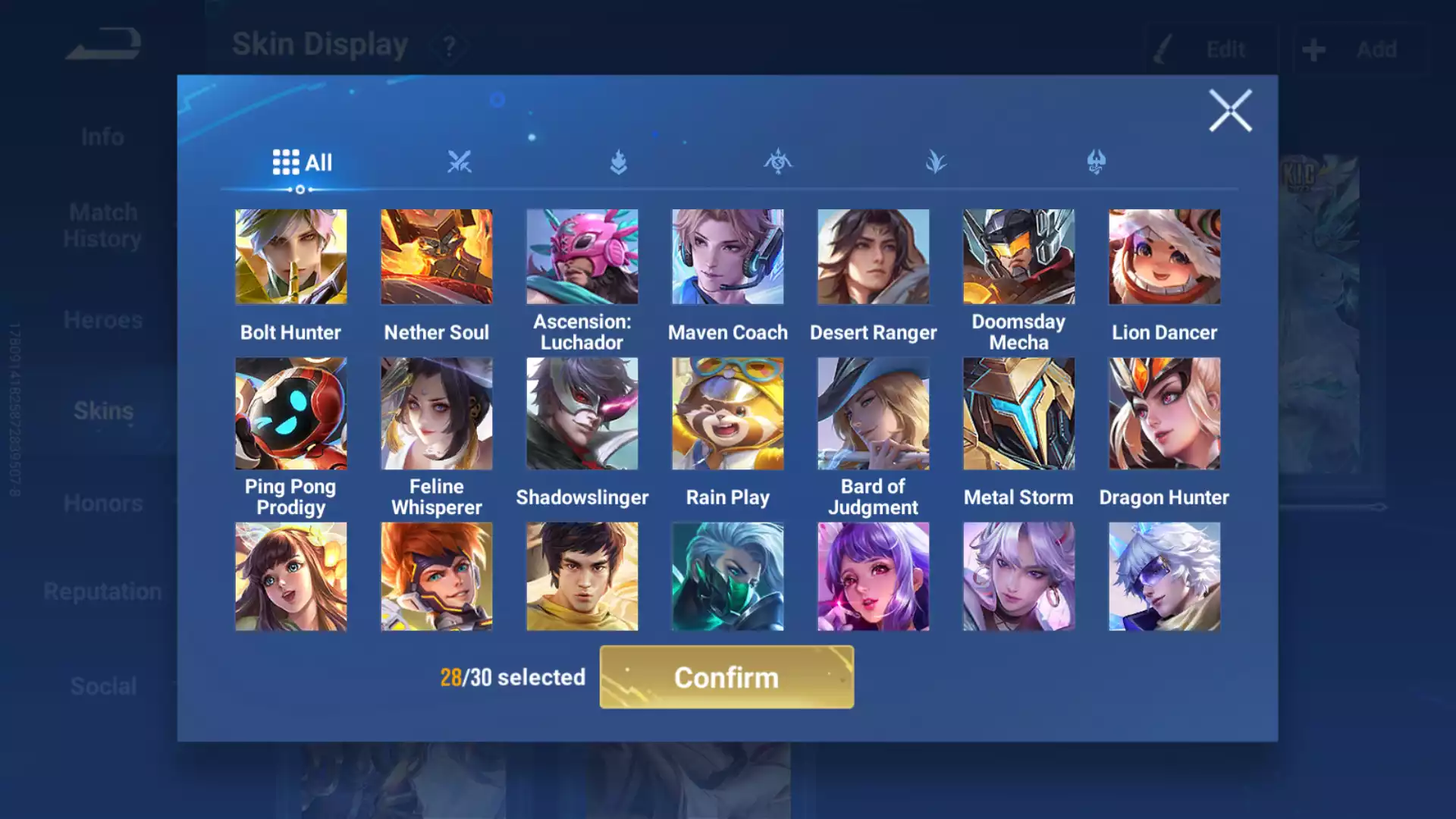 Ảnh Acc siêu khủng, rất nhiều skin Legend, Mythich, Limited và nhiều loại hiếm khác