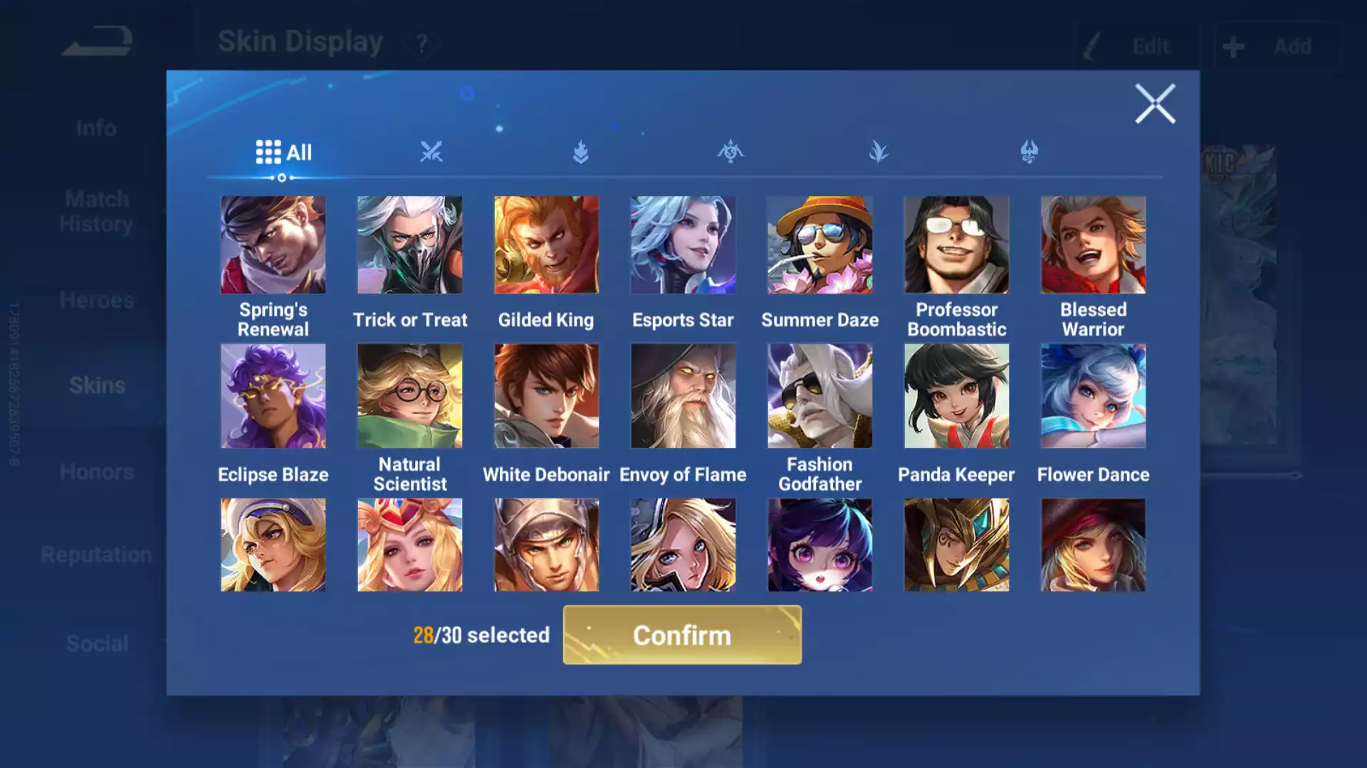 Ảnh Acc siêu khủng, rất nhiều skin Legend, Mythich, Limited và nhiều loại hiếm khác