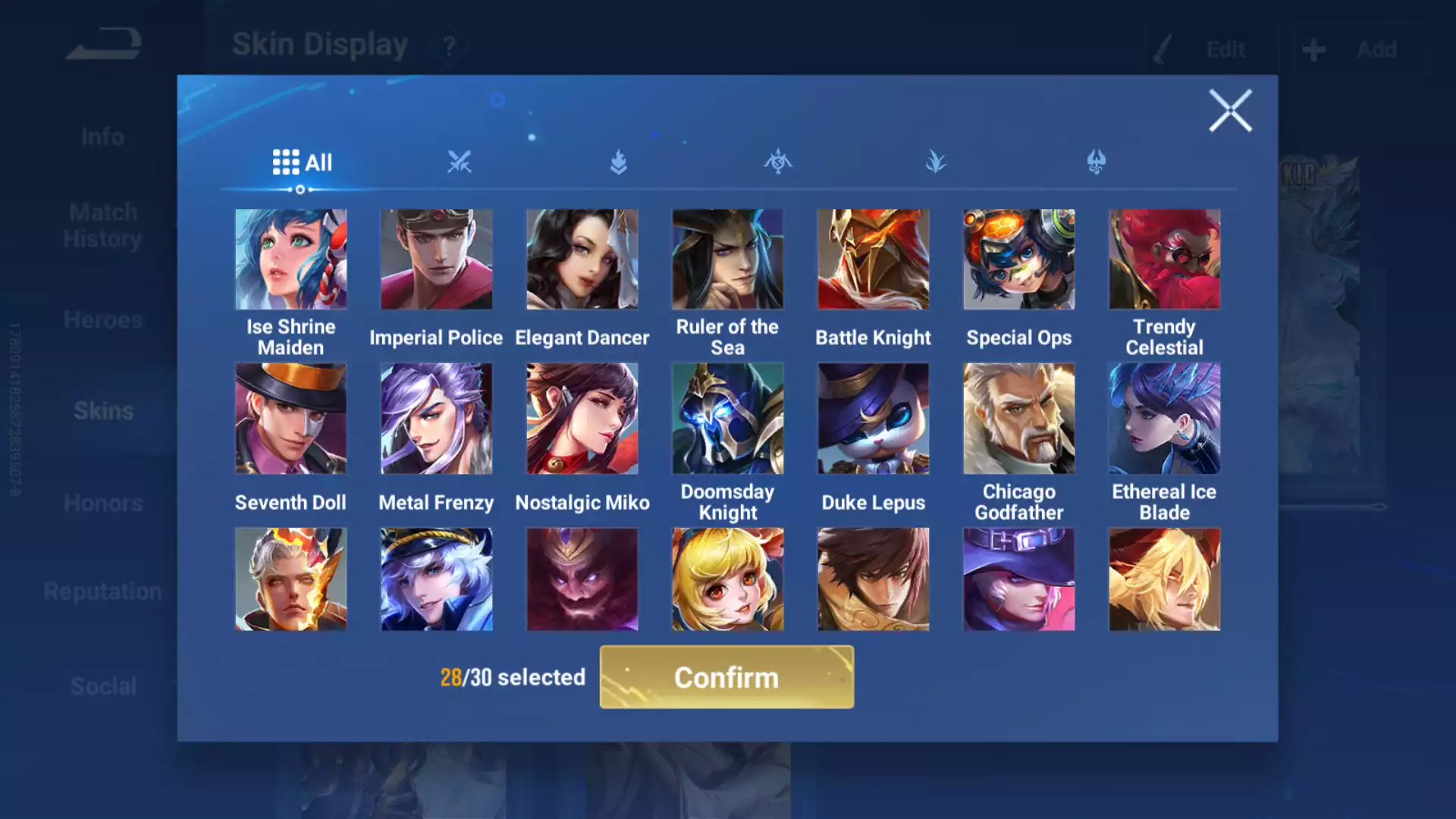Ảnh Acc siêu khủng, rất nhiều skin Legend, Mythich, Limited và nhiều loại hiếm khác