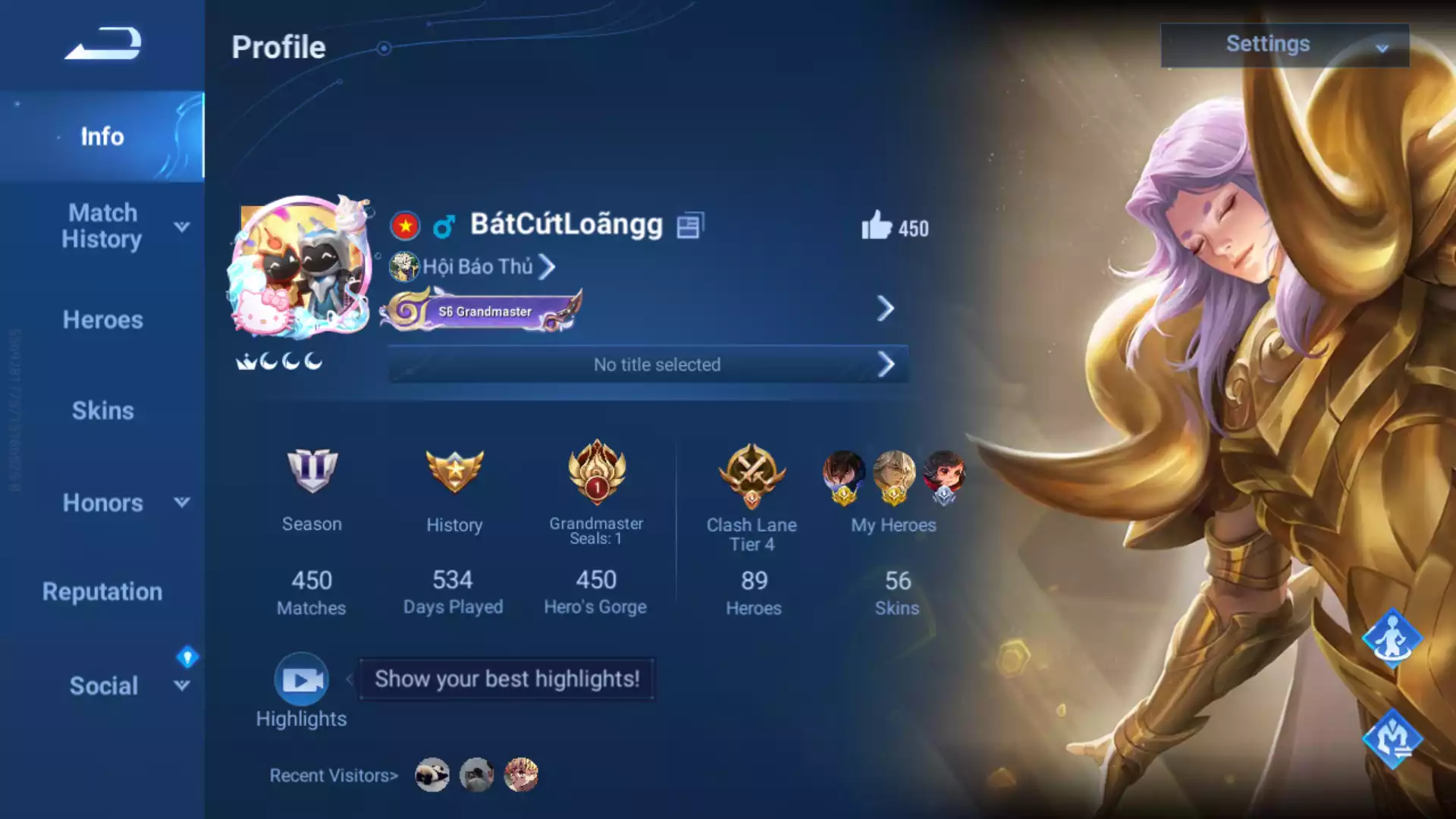Ảnh Acc Honor Of King Global giá rẻ