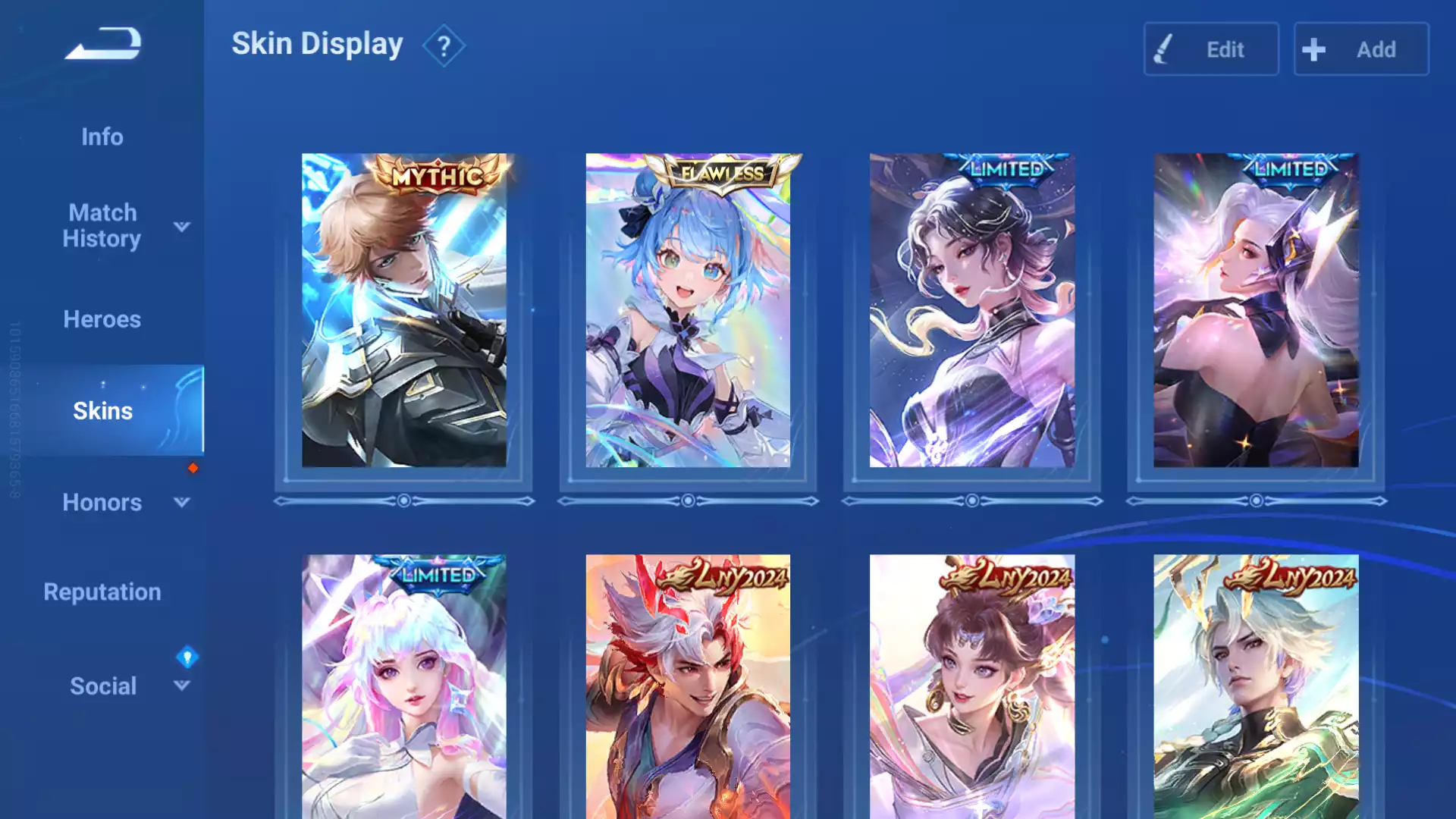 Ảnh Acc Honor Of King VIP, toàn skin khủng