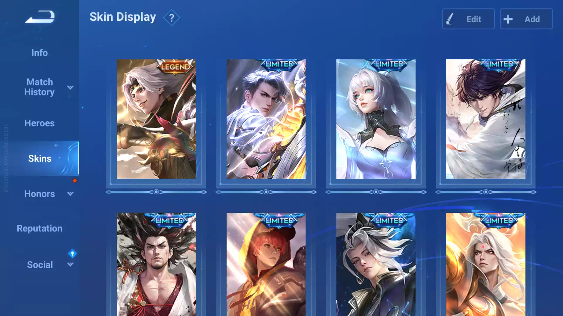 Ảnh Acc Honor Of King VIP, toàn skin khủng