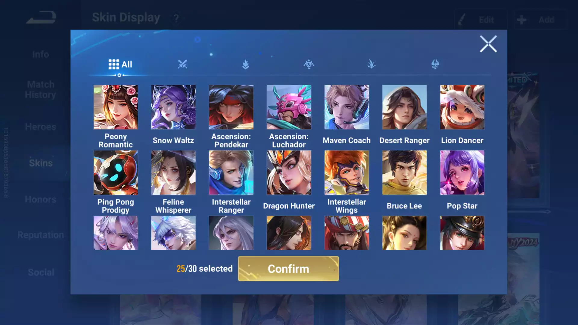 Ảnh Acc Honor Of King VIP, toàn skin khủng