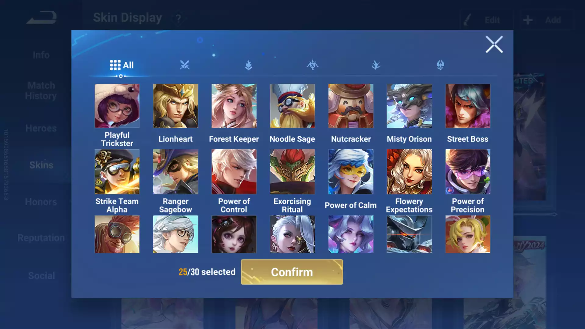 Ảnh Acc Honor Of King VIP, toàn skin khủng