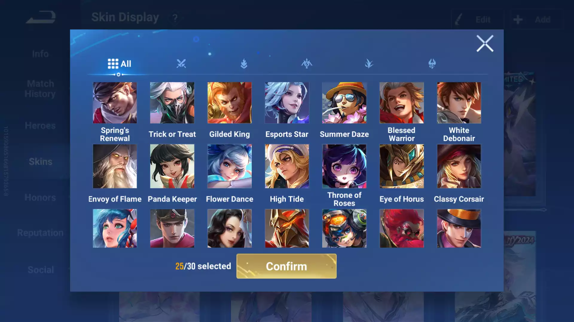 Ảnh Acc Honor Of King VIP, toàn skin khủng