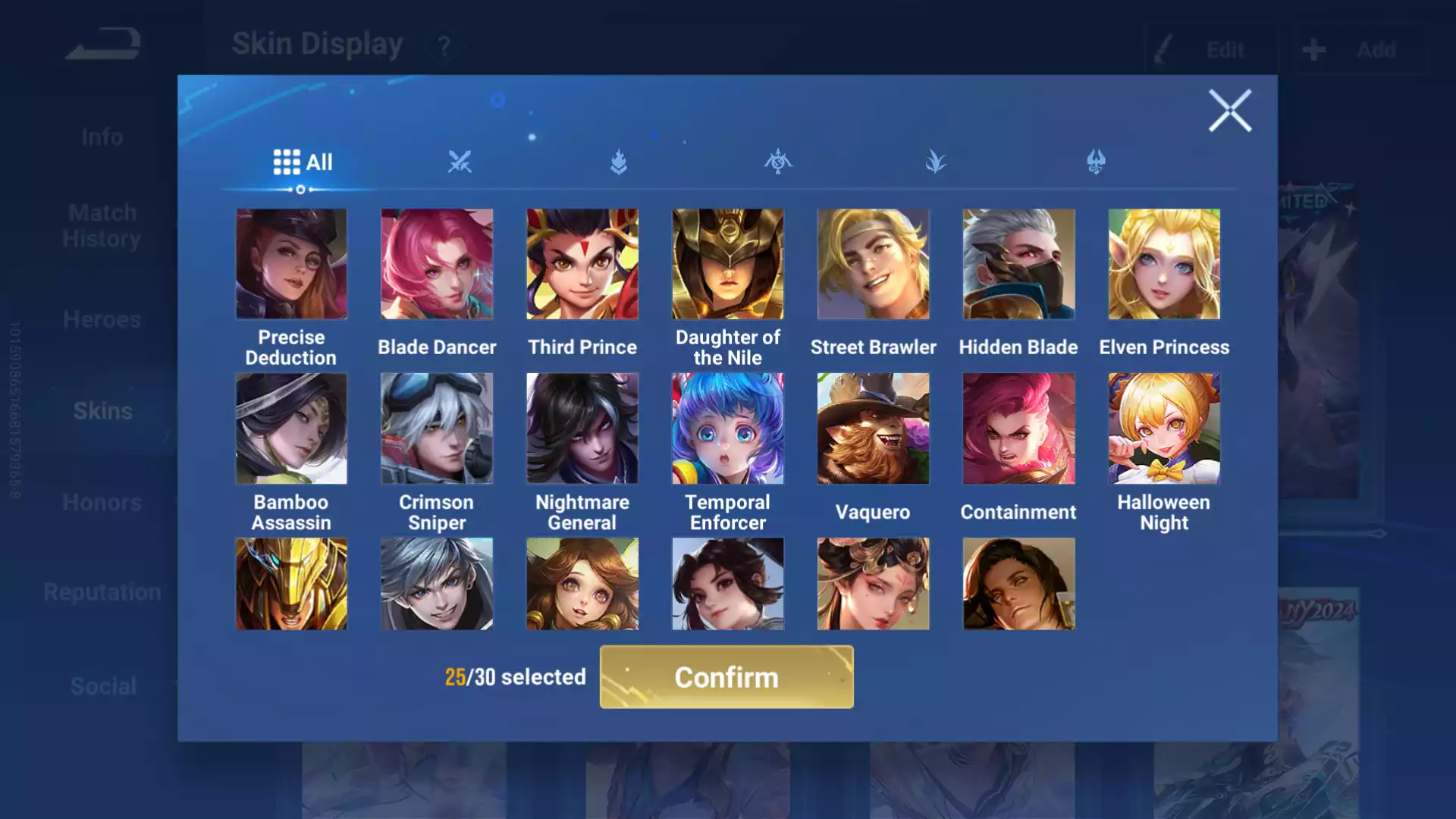 Ảnh Acc Honor Of King VIP, toàn skin khủng